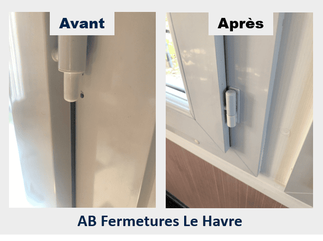 Réparation charnière sur fenêtre Pvc