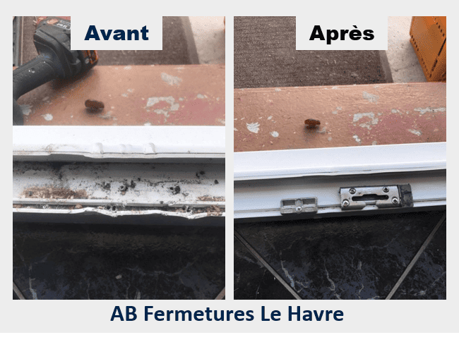 Réparation par technique de chauffe sur menuiserie Pvc